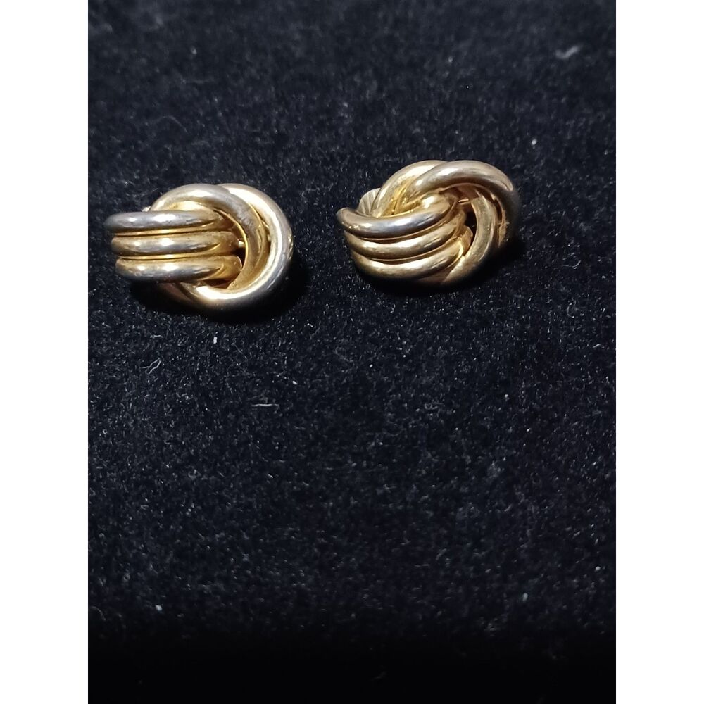 Vintage SARAH COVENTRY Gold-Tone Love Knot Clip-On Earrings